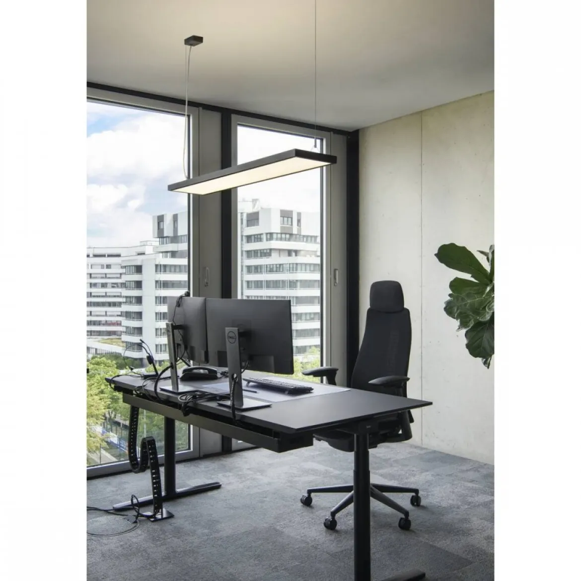 SLV 1007468 WORKLIGHT PRO 120 Pendelleuchte 4000K DALI Touch schwarz