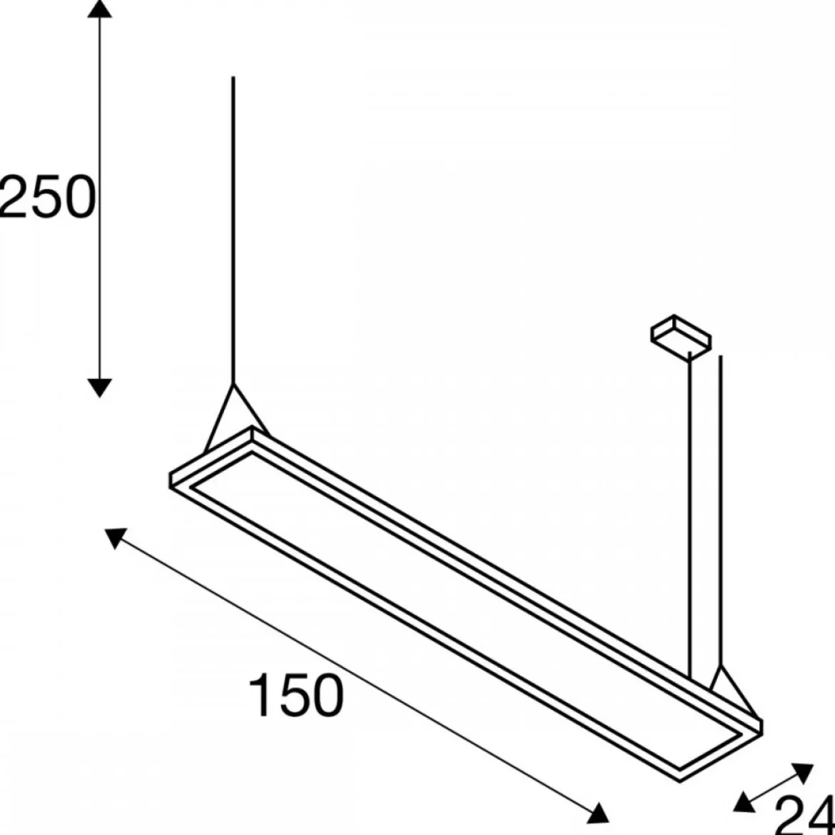 SLV 1007472 WORKLIGHT PRO 150 Pendelleuchte 150cm 4000K DALI Touch weiß