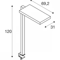 SLV 1005394 WORKLIGHT Tischleuchte weiß 79W 4000K 80°